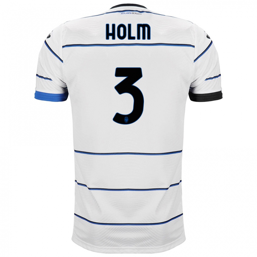 Kinder Emil Holm #3 Weiß Auswärtstrikot Trikot 2023/24 T-Shirt Belgien