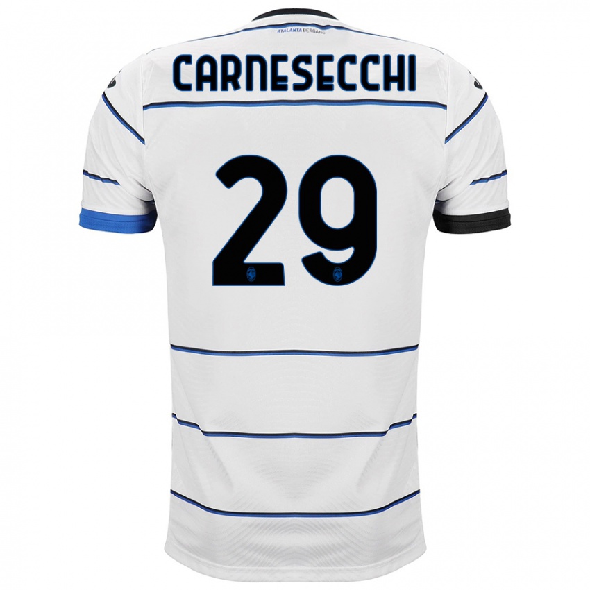 Kinder Marco Carnesecchi #29 Weiß Auswärtstrikot Trikot 2023/24 T-Shirt Belgien