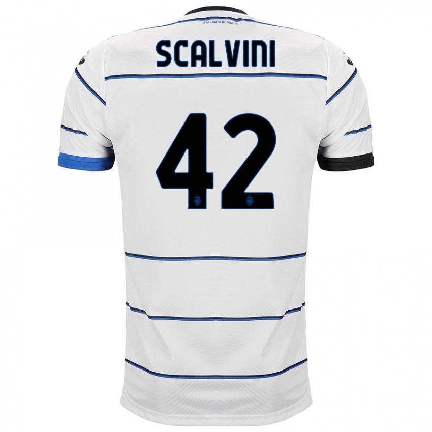Kinder Giorgio Scalvini #42 Weiß Auswärtstrikot Trikot 2023/24 T-Shirt Belgien