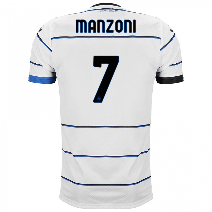 Enfant Maillot Alberto Manzoni #7 Blanc Tenues Extérieur 2023/24 T-Shirt Belgique