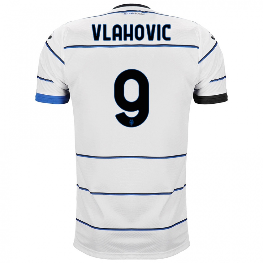Enfant Maillot Vanja Vlahovic #9 Blanc Tenues Extérieur 2023/24 T-Shirt Belgique