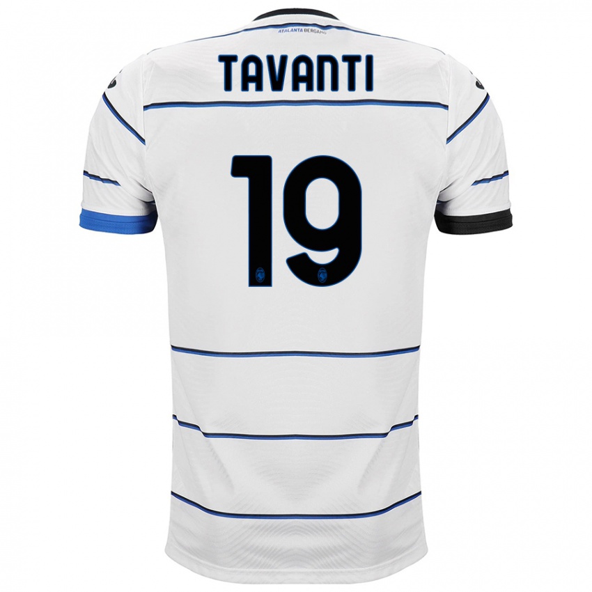 Enfant Maillot Mattia Tavanti #19 Blanc Tenues Extérieur 2023/24 T-Shirt Belgique