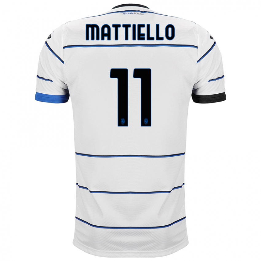 Enfant Maillot Federico Mattiello #11 Blanc Tenues Extérieur 2023/24 T-Shirt Belgique