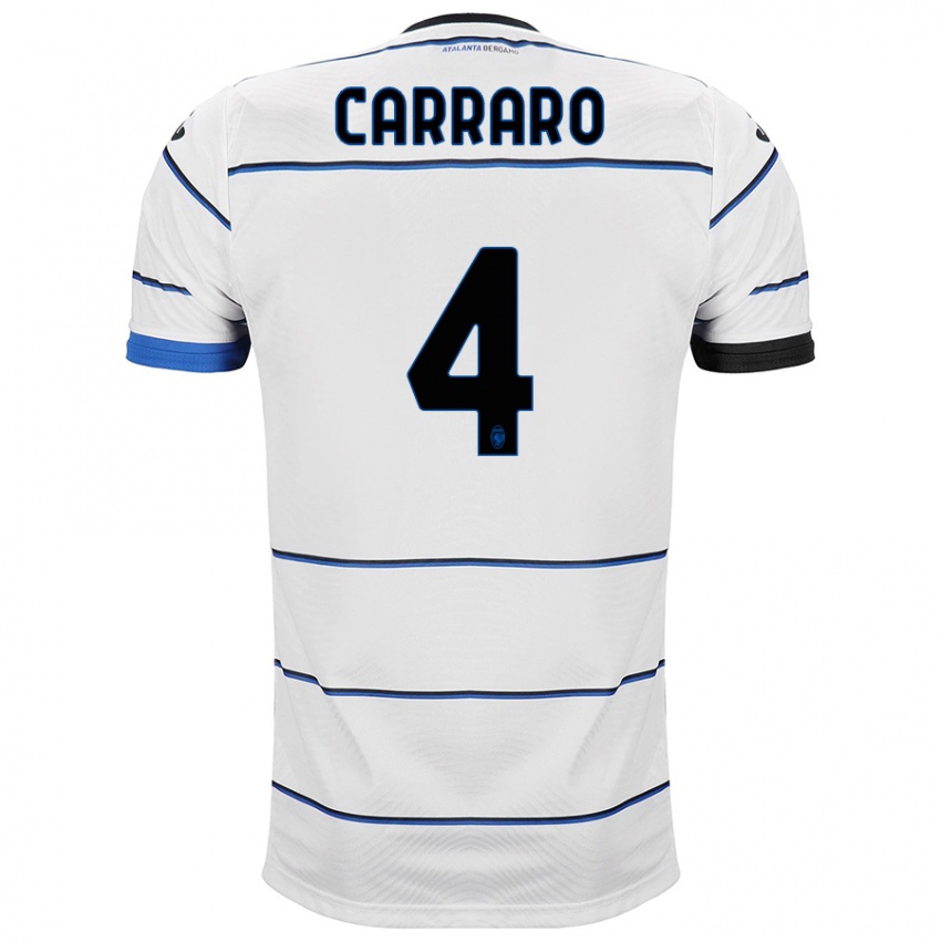 Kinder Marco Carraro #4 Weiß Auswärtstrikot Trikot 2023/24 T-Shirt Belgien