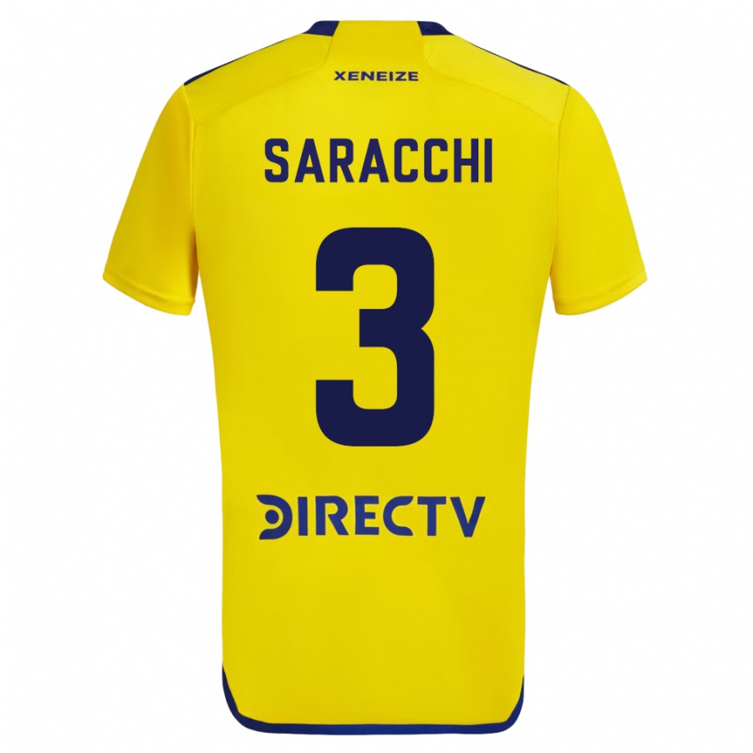 Kinder Marcelo Saracchi #3 Gelb Auswärtstrikot Trikot 2023/24 T-Shirt Belgien