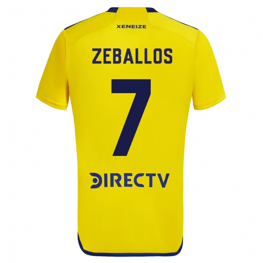 Enfant Maillot Exequiel Zeballos #7 Jaune Tenues Extérieur 2023/24 T-Shirt Belgique