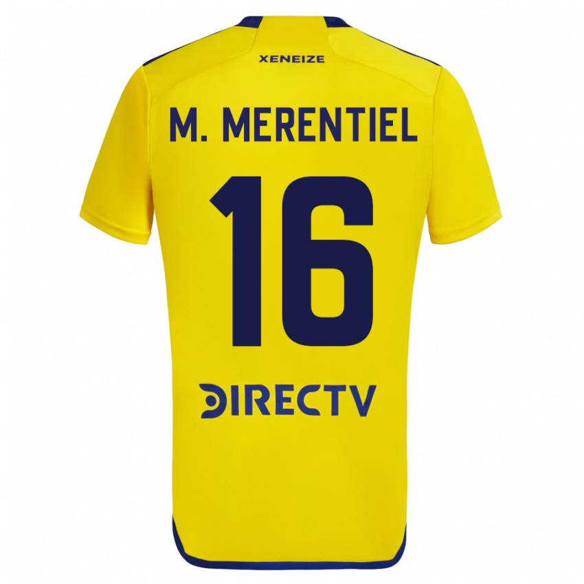 Kinder Miguel Merentiel #16 Gelb Auswärtstrikot Trikot 2023/24 T-Shirt Belgien