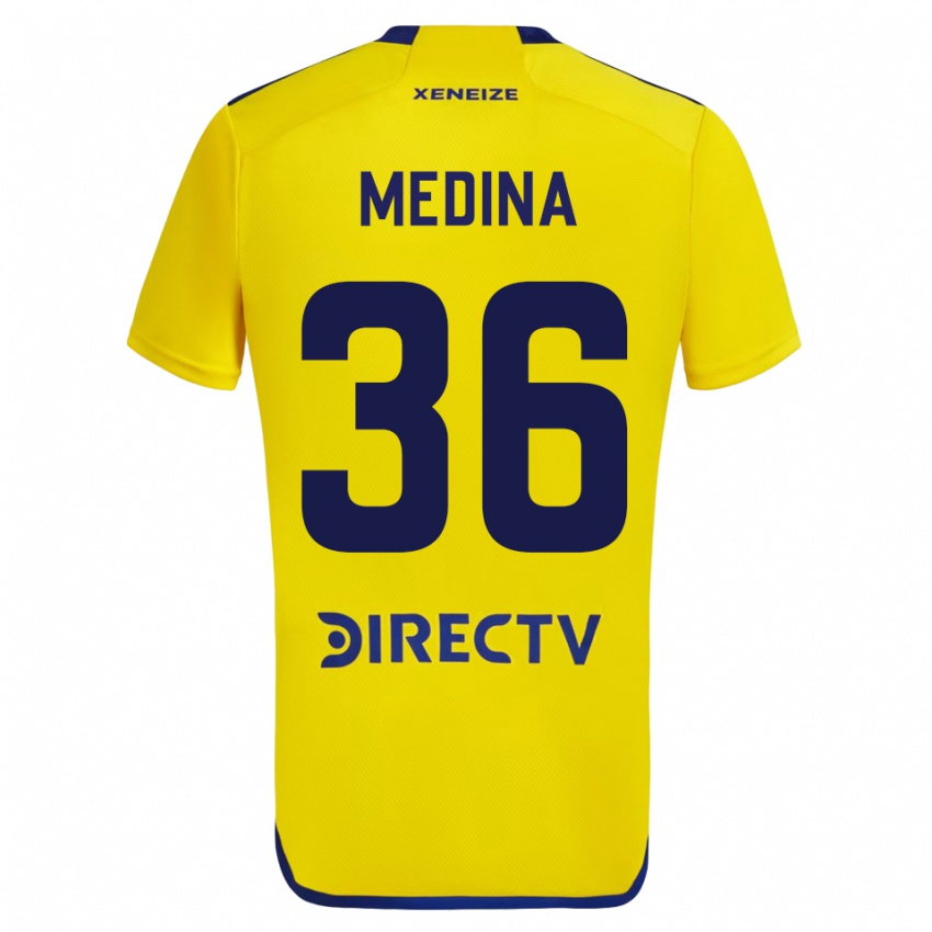Kinder Cristian Medina #36 Gelb Auswärtstrikot Trikot 2023/24 T-Shirt Belgien