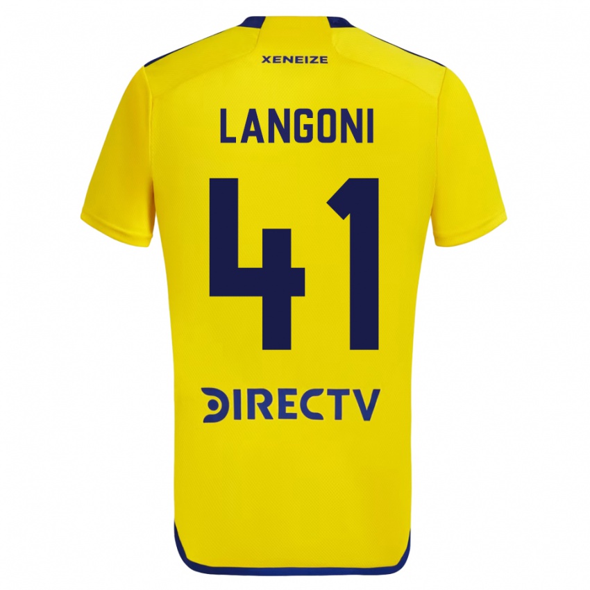 Kinder Luca Langoni #41 Gelb Auswärtstrikot Trikot 2023/24 T-Shirt Belgien