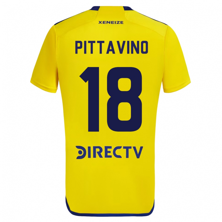 Kinder Rodrigo Pittavino #18 Gelb Auswärtstrikot Trikot 2023/24 T-Shirt Belgien