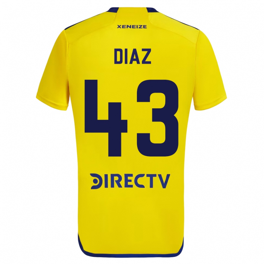 Kinder Tomas Diaz #43 Gelb Auswärtstrikot Trikot 2023/24 T-Shirt Belgien
