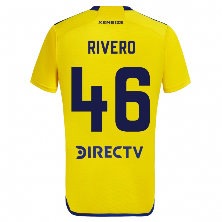 Kinder Simon Rivero #46 Gelb Auswärtstrikot Trikot 2023/24 T-Shirt Belgien