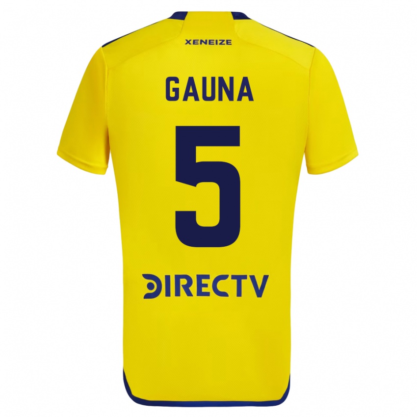 Kinder Santiago Gauna #5 Gelb Auswärtstrikot Trikot 2023/24 T-Shirt Belgien