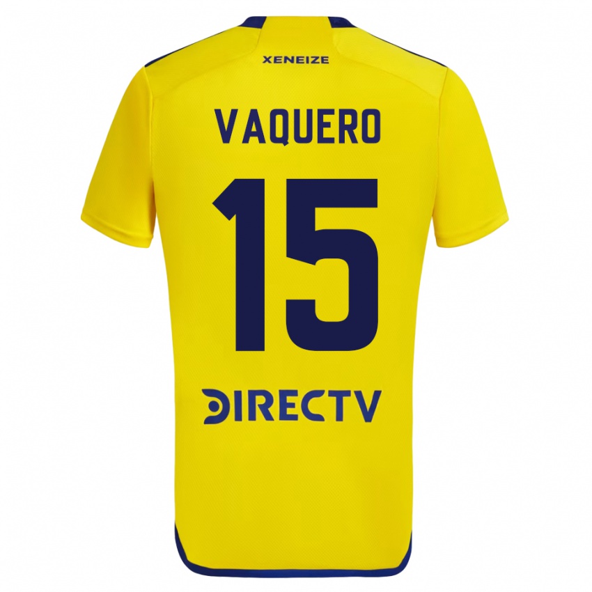 Kinder Iván Vaquero #15 Gelb Auswärtstrikot Trikot 2023/24 T-Shirt Belgien