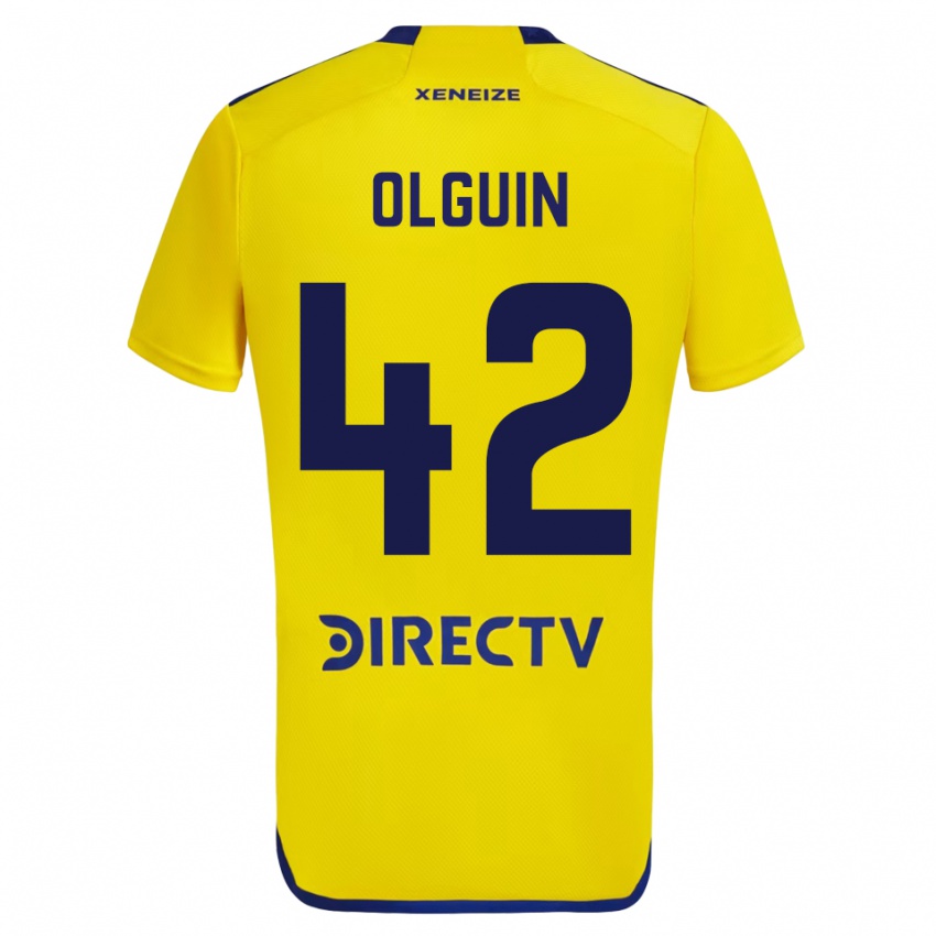 Kinder Matias Olguin #42 Gelb Auswärtstrikot Trikot 2023/24 T-Shirt Belgien