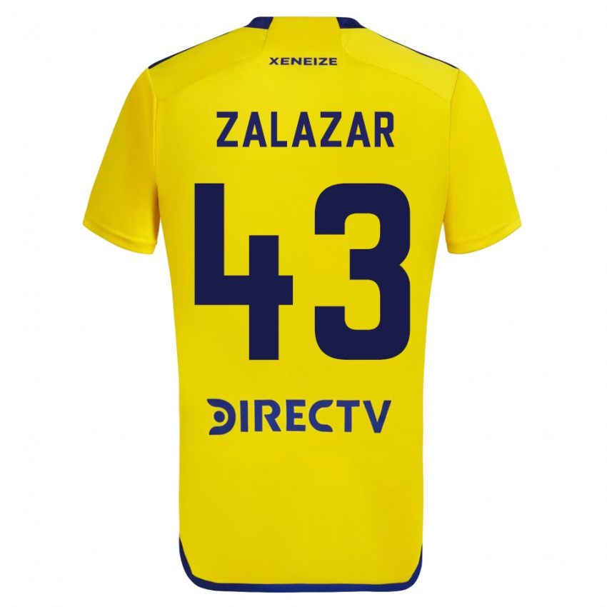 Kinder Maximiliano Zalazar #43 Gelb Auswärtstrikot Trikot 2023/24 T-Shirt Belgien