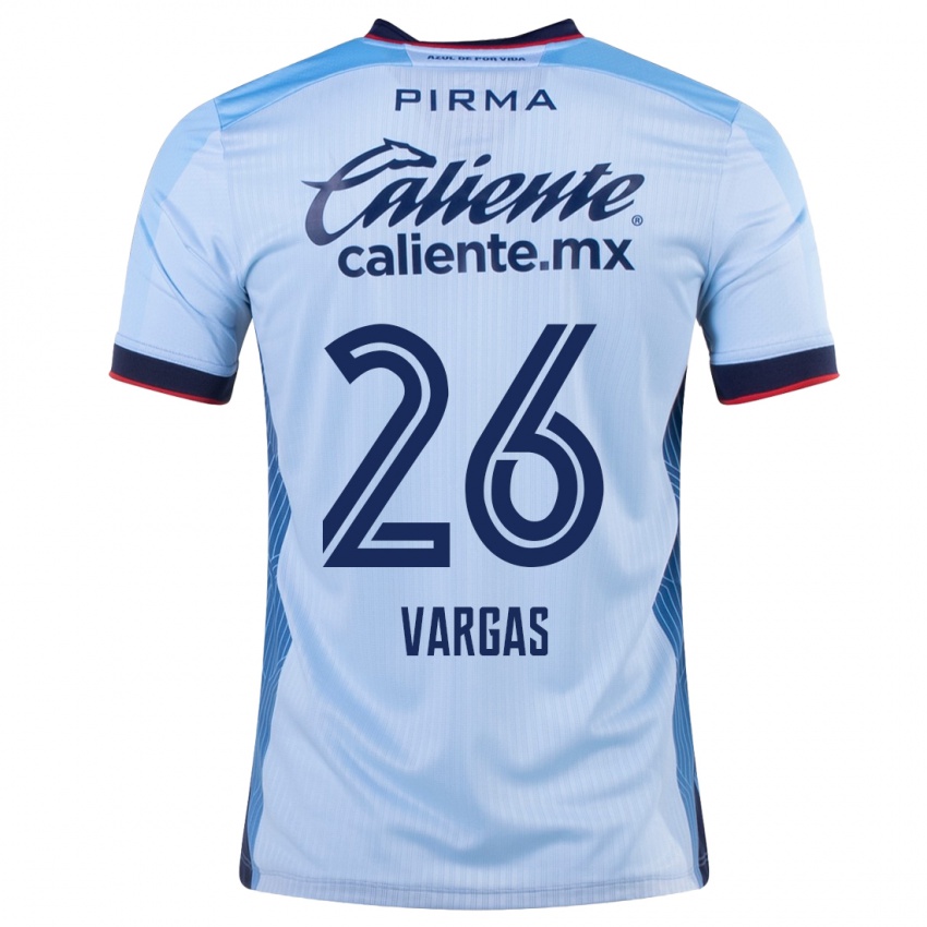 Kinder Carlos Vargas #26 Himmelblau Auswärtstrikot Trikot 2023/24 T-Shirt Belgien