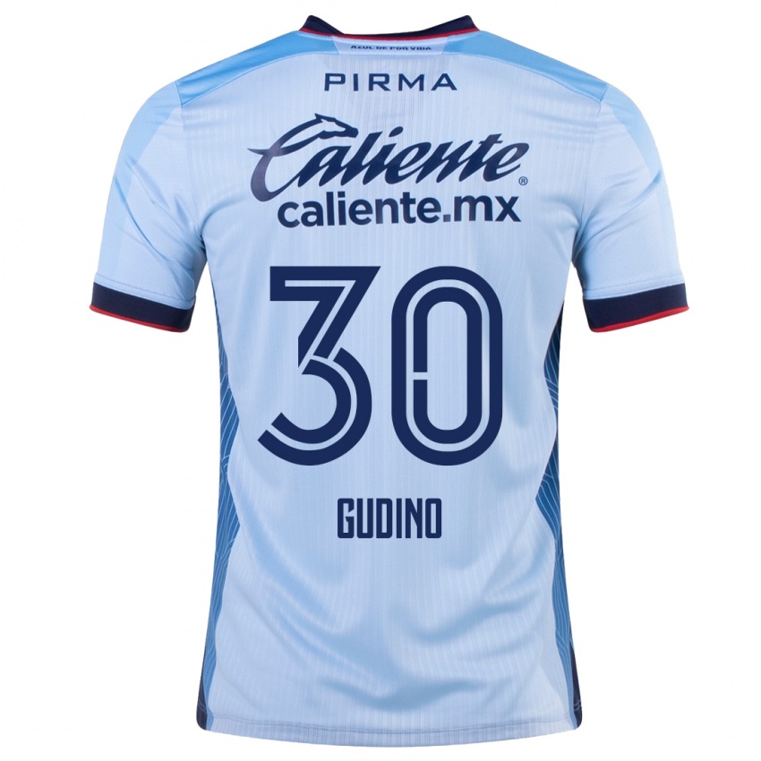 Kinder Andres Gudino #30 Himmelblau Auswärtstrikot Trikot 2023/24 T-Shirt Belgien