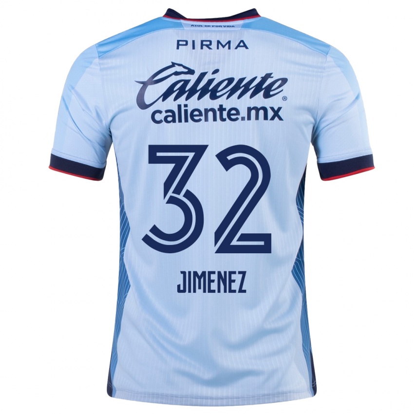 Enfant Maillot Cristian Jimenez #32 Bleu Ciel Tenues Extérieur 2023/24 T-Shirt Belgique
