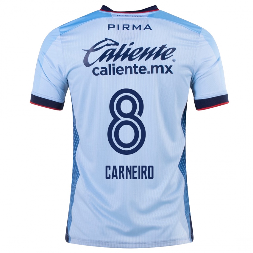 Kinder Gonzalo Carneiro #8 Himmelblau Auswärtstrikot Trikot 2023/24 T-Shirt Belgien