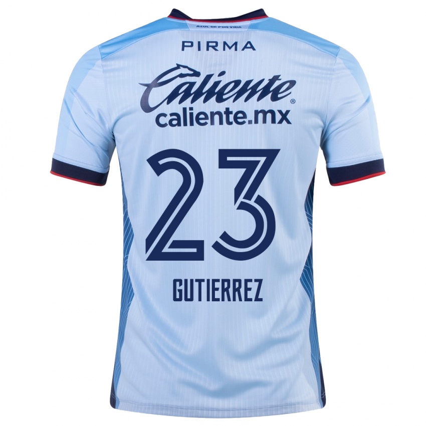 Kinder Ivonne Gutierrez #23 Himmelblau Auswärtstrikot Trikot 2023/24 T-Shirt Belgien