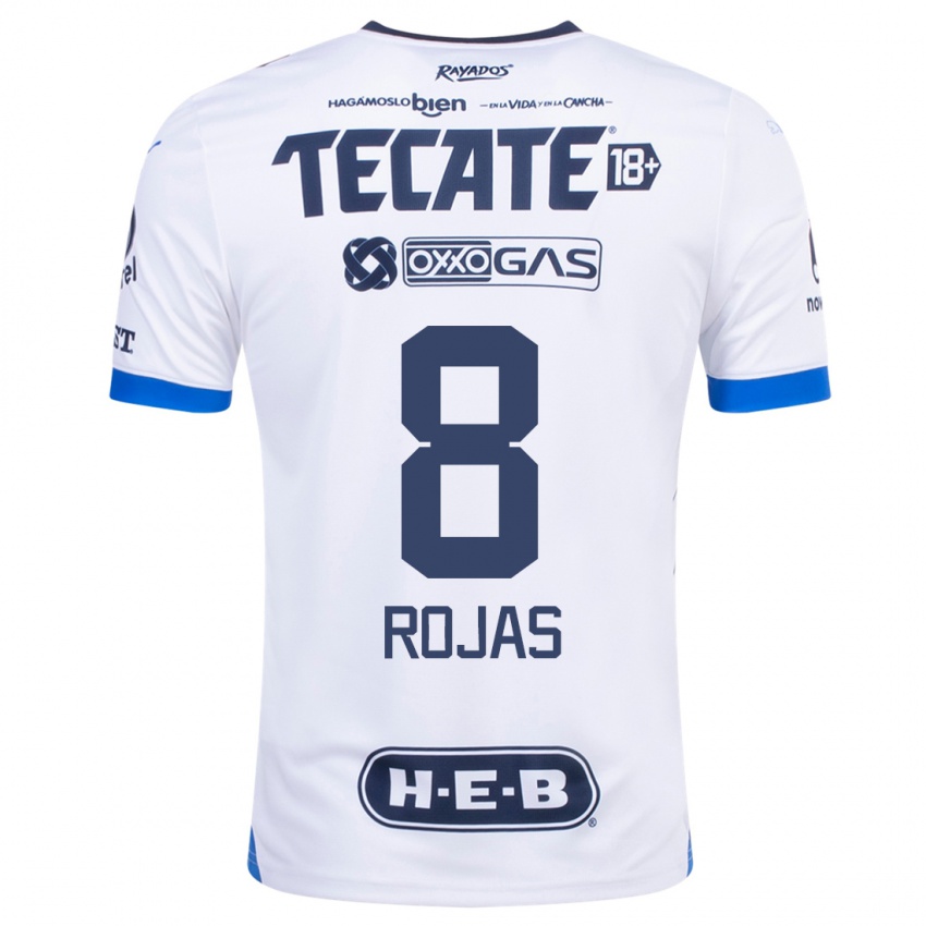 Kinder Joao Rojas #8 Weiß Auswärtstrikot Trikot 2023/24 T-Shirt Belgien