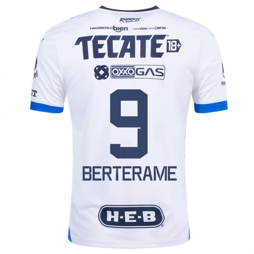 Enfant Maillot Germán Berterame #9 Blanc Tenues Extérieur 2023/24 T-Shirt Belgique