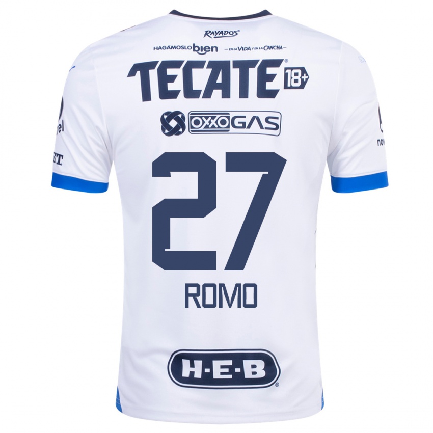 Enfant Maillot Luis Romo #27 Blanc Tenues Extérieur 2023/24 T-Shirt Belgique