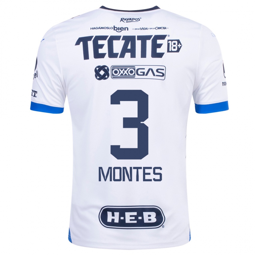 Enfant Maillot Cesar Montes #3 Blanc Tenues Extérieur 2023/24 T-Shirt Belgique