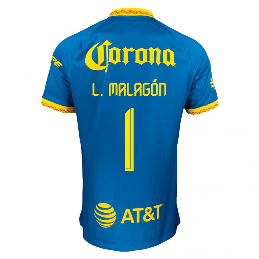 Kinder Luis Malagón #1 Blau Auswärtstrikot Trikot 2023/24 T-Shirt Belgien