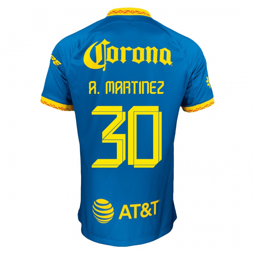 Kinder Arturo Martínez #30 Blau Auswärtstrikot Trikot 2023/24 T-Shirt Belgien