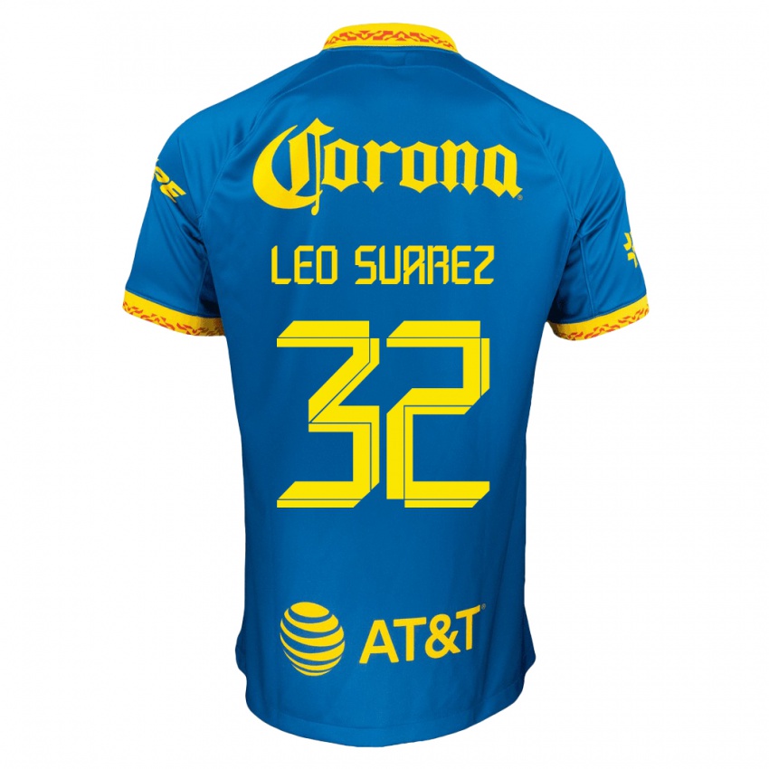 Kinderen Leo Suarez #32 Blauw Uitshirt Uittenue 2023/24 T-Shirt België