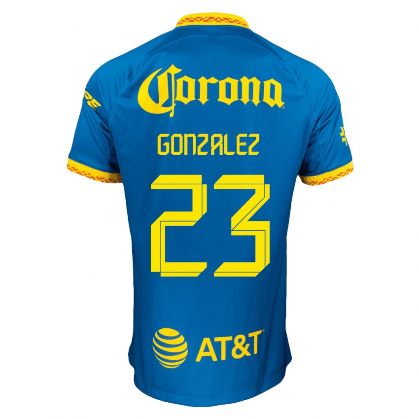 Kinderen Itzel Gonzalez #23 Blauw Uitshirt Uittenue 2023/24 T-Shirt België