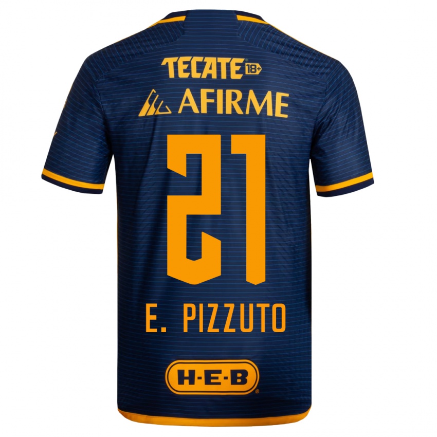 Kinder Eugenio Pizzuto #21 Dunkelblau Auswärtstrikot Trikot 2023/24 T-Shirt Belgien