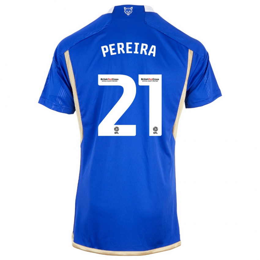 Heren Ricardo Pereira #21 Koningsblauw Thuisshirt Thuistenue 2023/24 T-Shirt België