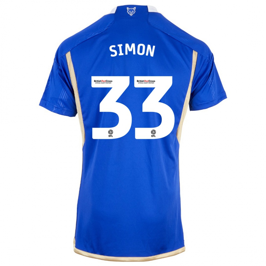 Homme Maillot Erin Simon #33 Bleu Royal Tenues Domicile 2023/24 T-Shirt Belgique