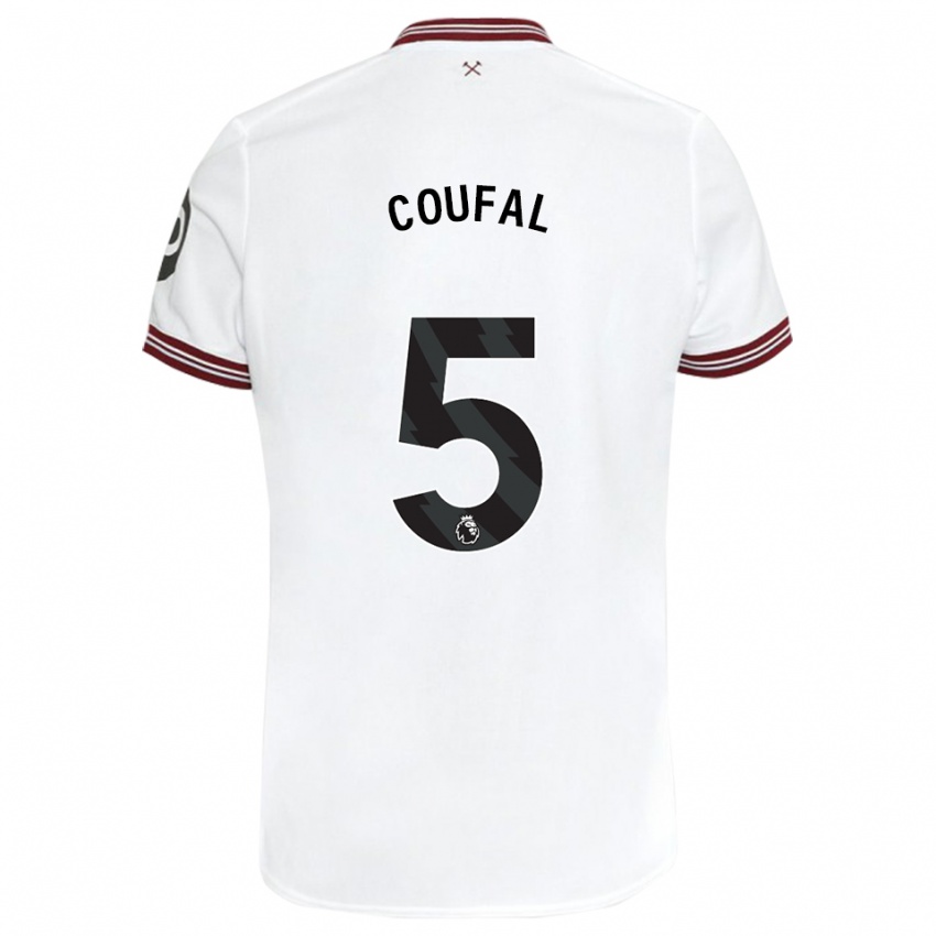 Heren Vladimir Coufal #5 Wit Uitshirt Uittenue 2023/24 T-Shirt België