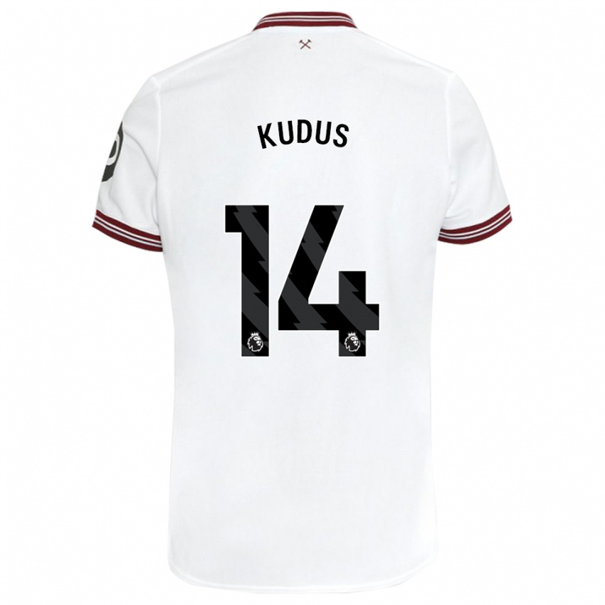 Herren Mohammed Kudus #14 Weiß Auswärtstrikot Trikot 2023/24 T-Shirt Belgien