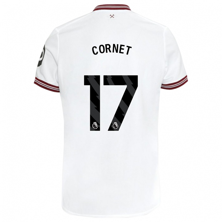 Homme Maillot Maxwel Cornet #17 Blanc Tenues Extérieur 2023/24 T-Shirt Belgique