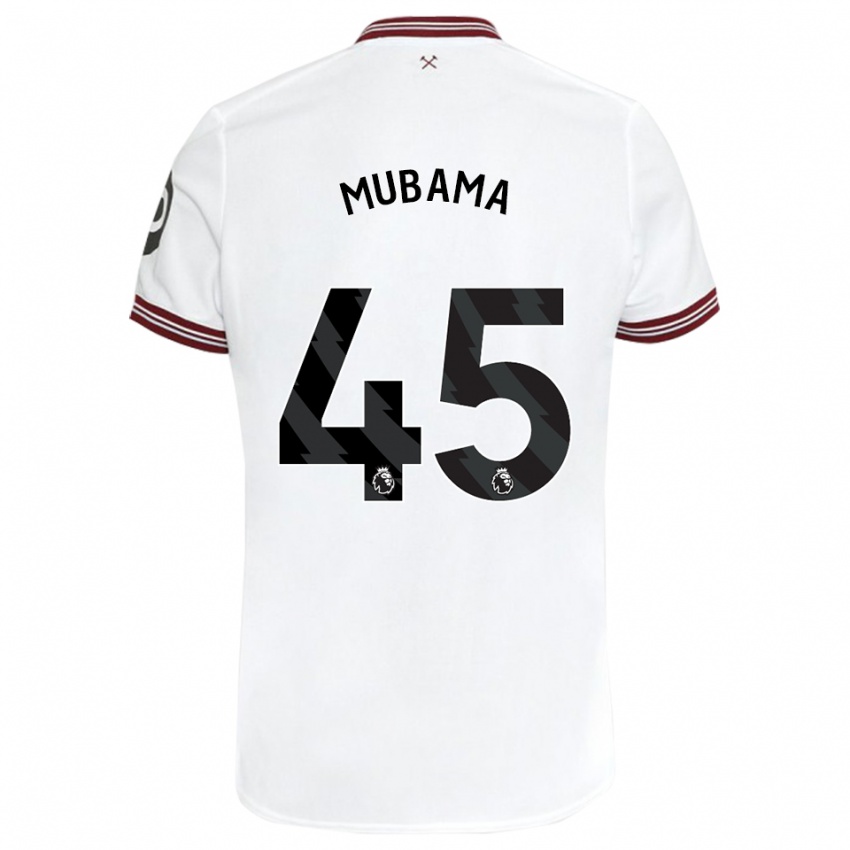 Herren Divin Mubama #45 Weiß Auswärtstrikot Trikot 2023/24 T-Shirt Belgien