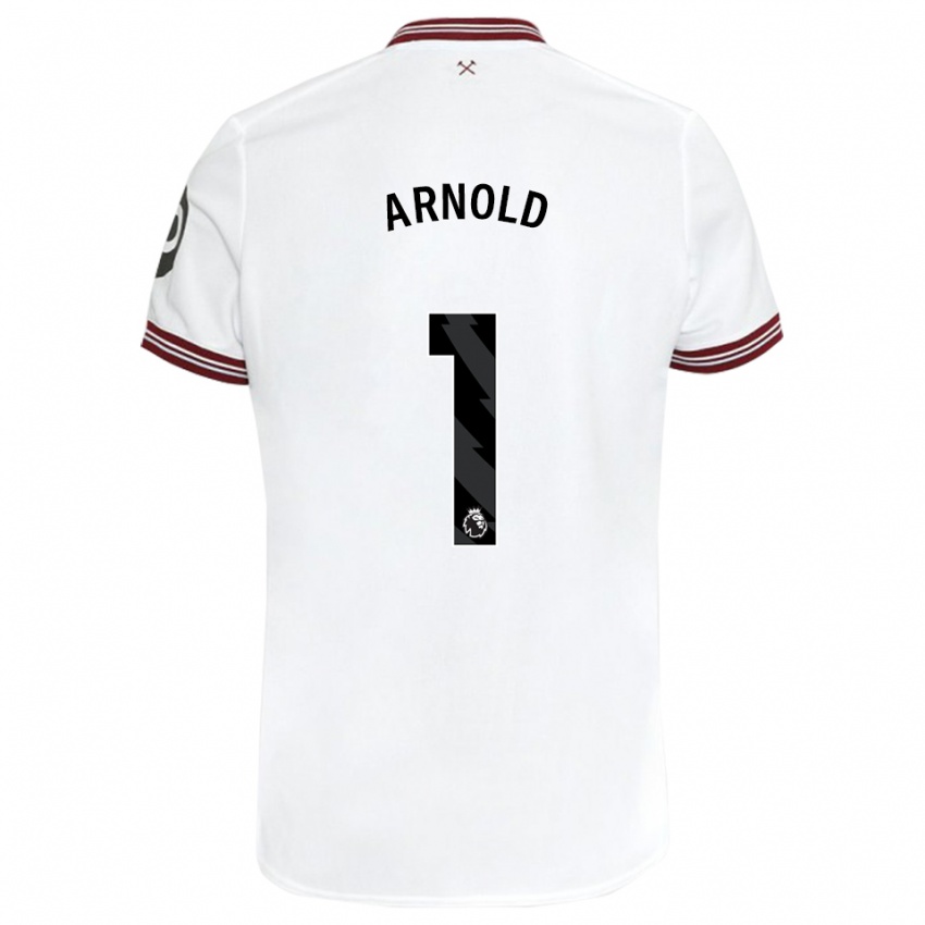 Herren Mackenzie Arnold #1 Weiß Auswärtstrikot Trikot 2023/24 T-Shirt Belgien