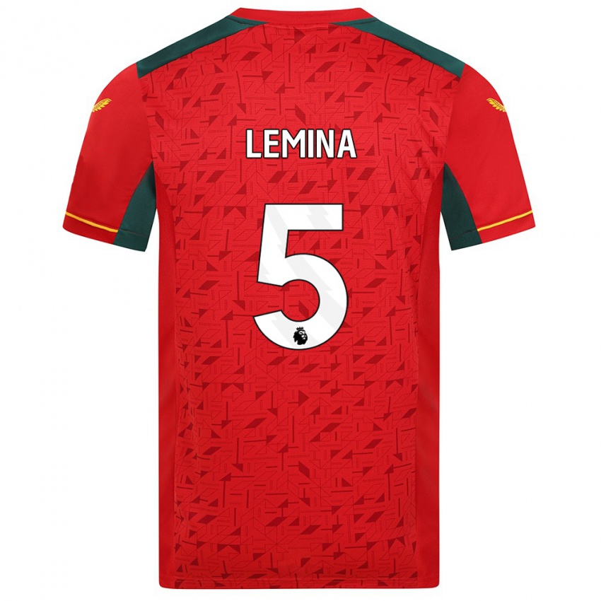 Herren Mario Lemina #5 Rot Auswärtstrikot Trikot 2023/24 T-Shirt Belgien