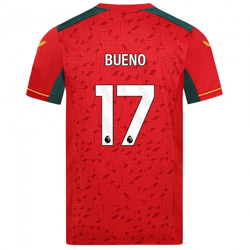 Herren Hugo Bueno #17 Rot Auswärtstrikot Trikot 2023/24 T-Shirt Belgien