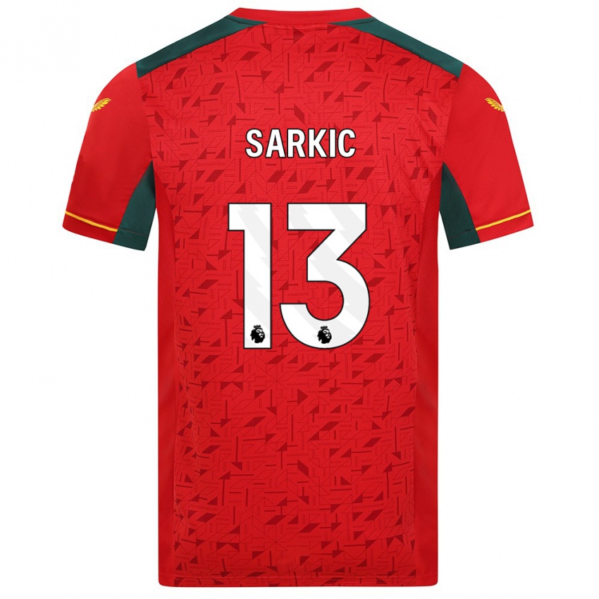 Herren Matija Sarkic #13 Rot Auswärtstrikot Trikot 2023/24 T-Shirt Belgien