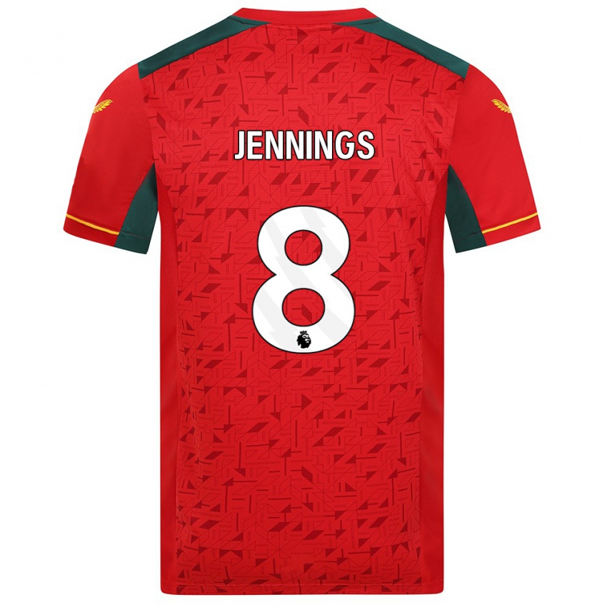 Herren Shannie Jennings #8 Rot Auswärtstrikot Trikot 2023/24 T-Shirt Belgien