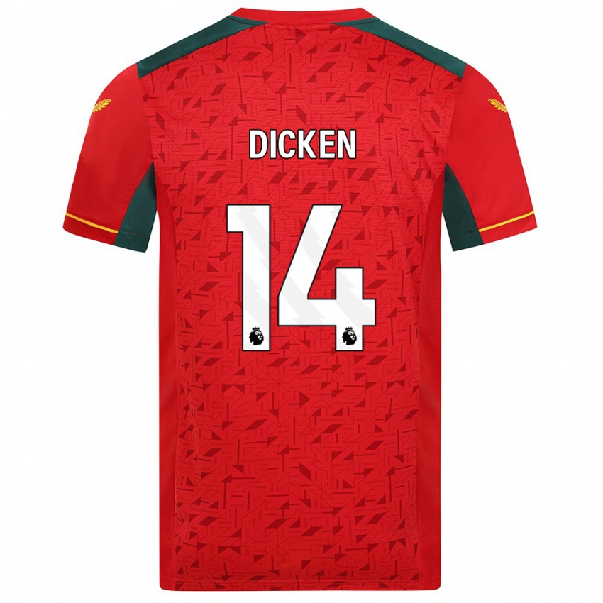 Herren Amy Dicken #14 Rot Auswärtstrikot Trikot 2023/24 T-Shirt Belgien