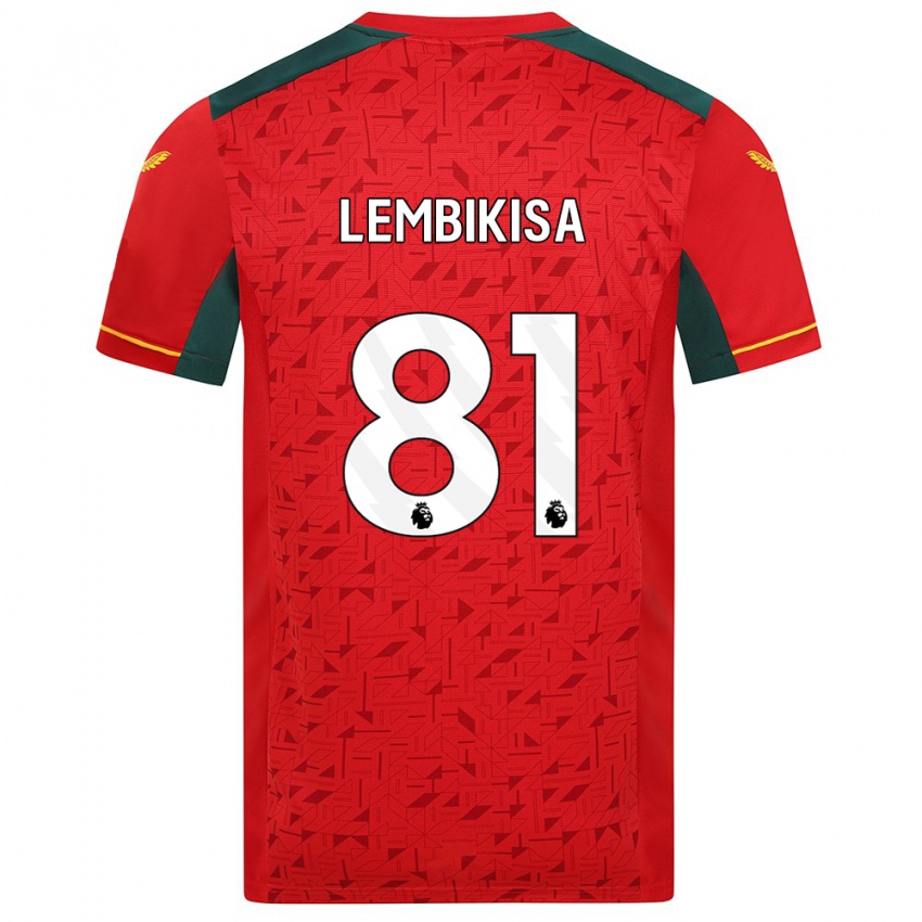 Herren Dexter Lembikisa #81 Rot Auswärtstrikot Trikot 2023/24 T-Shirt Belgien