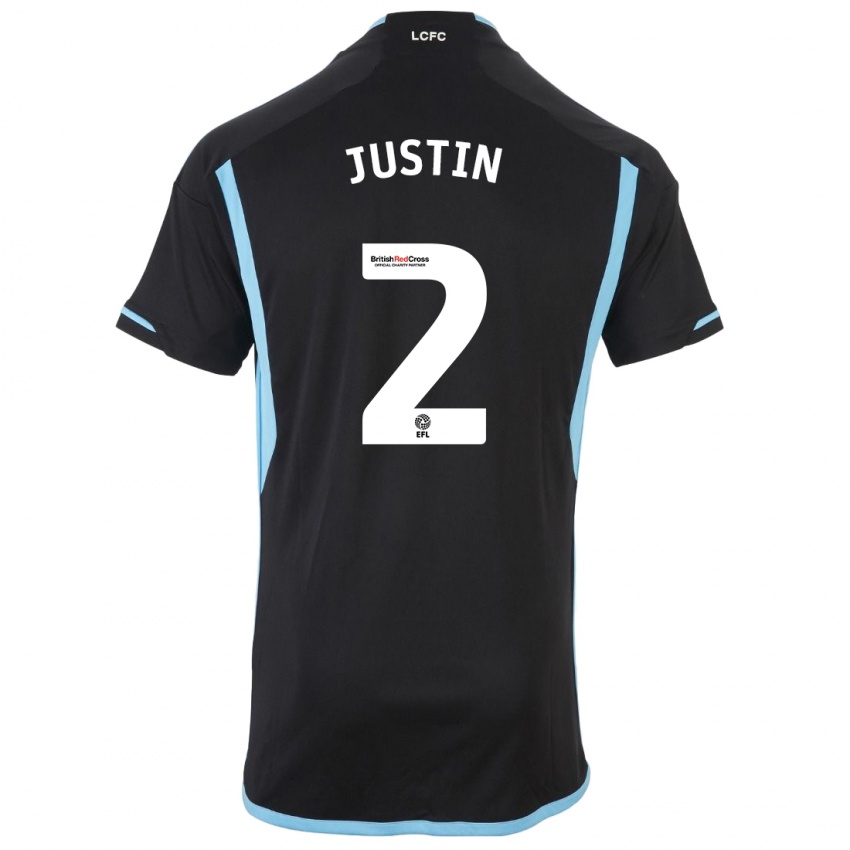 Herren James Justin #2 Schwarz Auswärtstrikot Trikot 2023/24 T-Shirt Belgien
