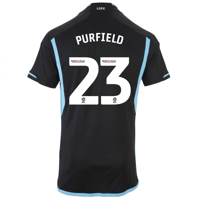 Herren Jemma Purfield #23 Schwarz Auswärtstrikot Trikot 2023/24 T-Shirt Belgien
