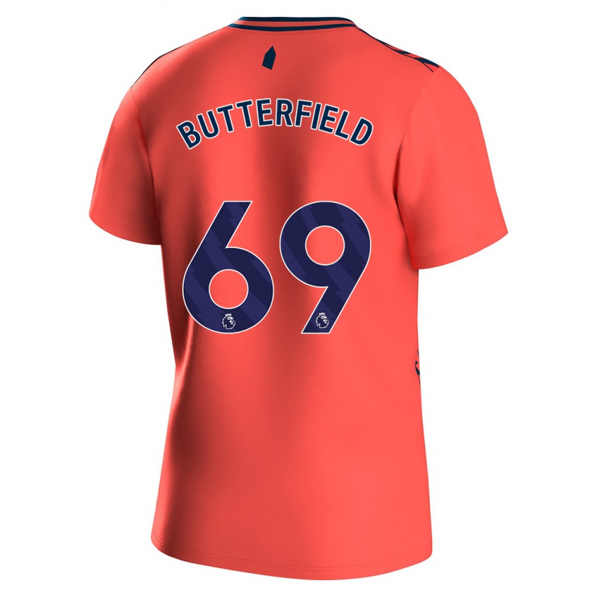 Heren Luke Butterfield #69 Koraal Uitshirt Uittenue 2023/24 T-Shirt België